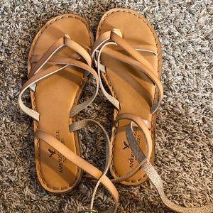 American Eagle Greek style strappy flat sandals